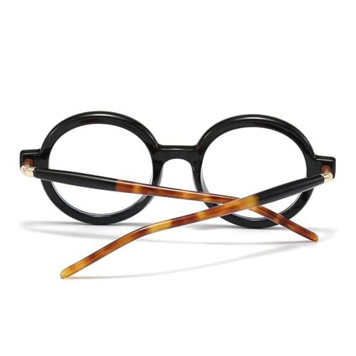Gleyemor Retro Round Glasses for Men Women Vintage Circle Glasses Frames Costume Cosplay Eyeglasses Anti Blue Light Lens
