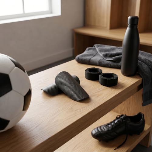 Mini Soccer Shin Guards for Youth & Adults - Black 2 Pair