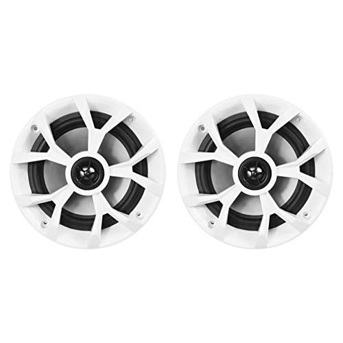 Rockville RKL65MBW (2) 6.5" 700W Marine Speakers, 4 Ohm, LED Lights, CEA Compliant, Coaxial, Waterproof, Black/White Grilles for Boats, ATVs, UTVs