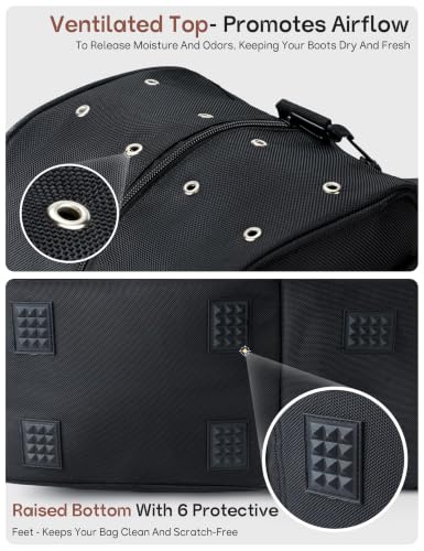 FitsT4 Sports Equestrian Boot Bag with Helmet Storage Black