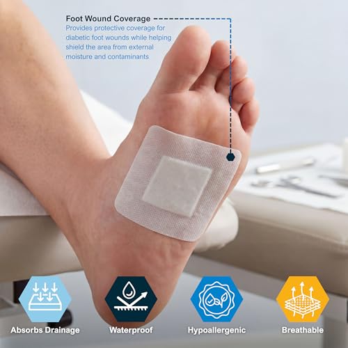 MED PRIDE Waterproof Composite Island Dressing 4x4 Inch Pack of 10 - Sterile, Adhesive Wound Cover
