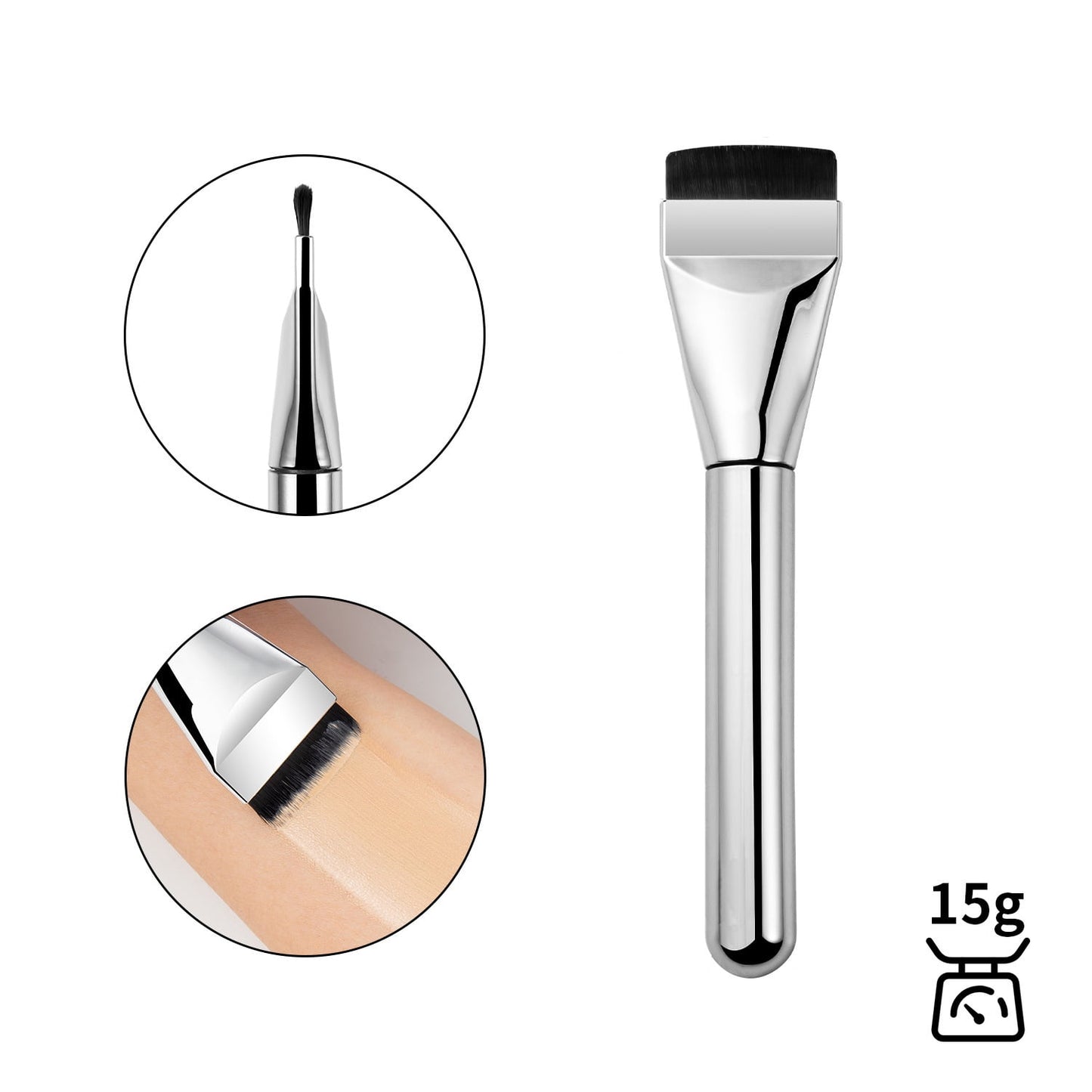 DUAIU Flat Head Foundation Brush | Aluminum Tube | Seamless Makeup Application