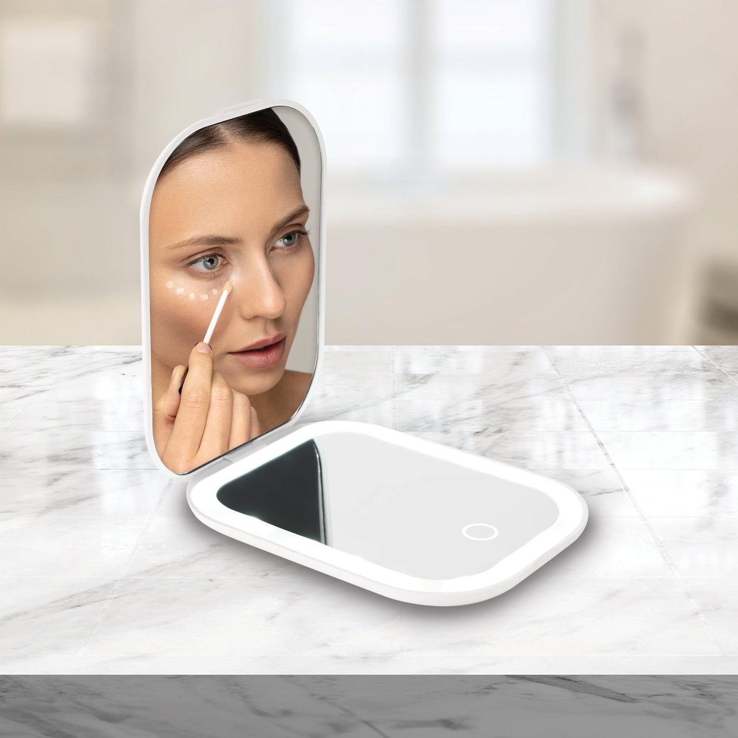 Smartpoint LED Compact Mirror | Double-Sided & Portable | Perfect for Travel