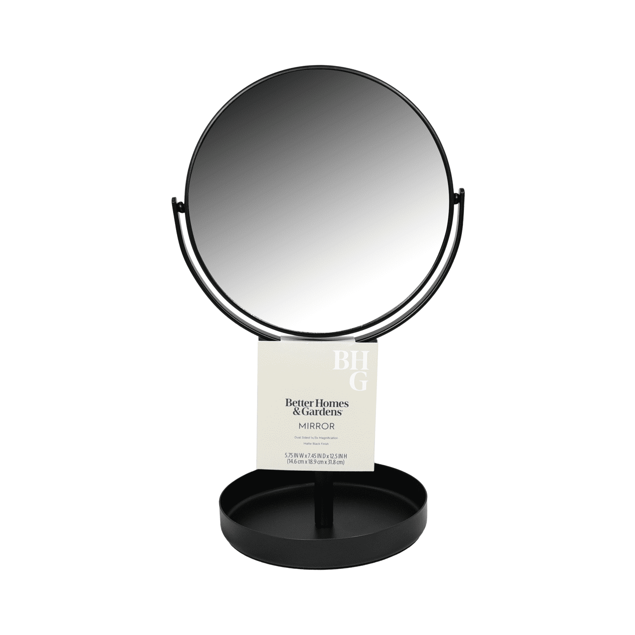 Black Metal Dual-Sided Vanity Mirror | Sleek Design for Home Decor