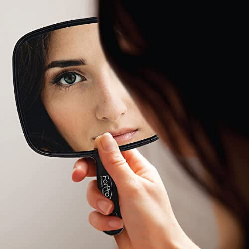 Extra Large Hand Mirror | 9” W x 12” L | Distortion-Free Reflection | Black