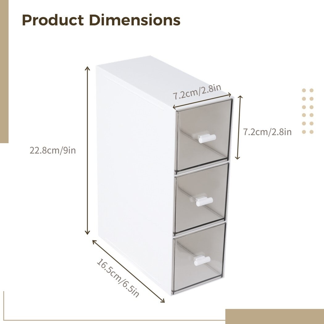 Clear Stackable Storage Drawers | 3-Drawer Bathroom Organizer for Makeup