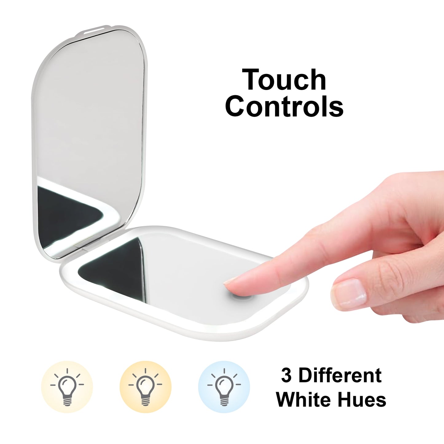 Smartpoint LED Compact Mirror | Double-Sided & Portable | Perfect for Travel