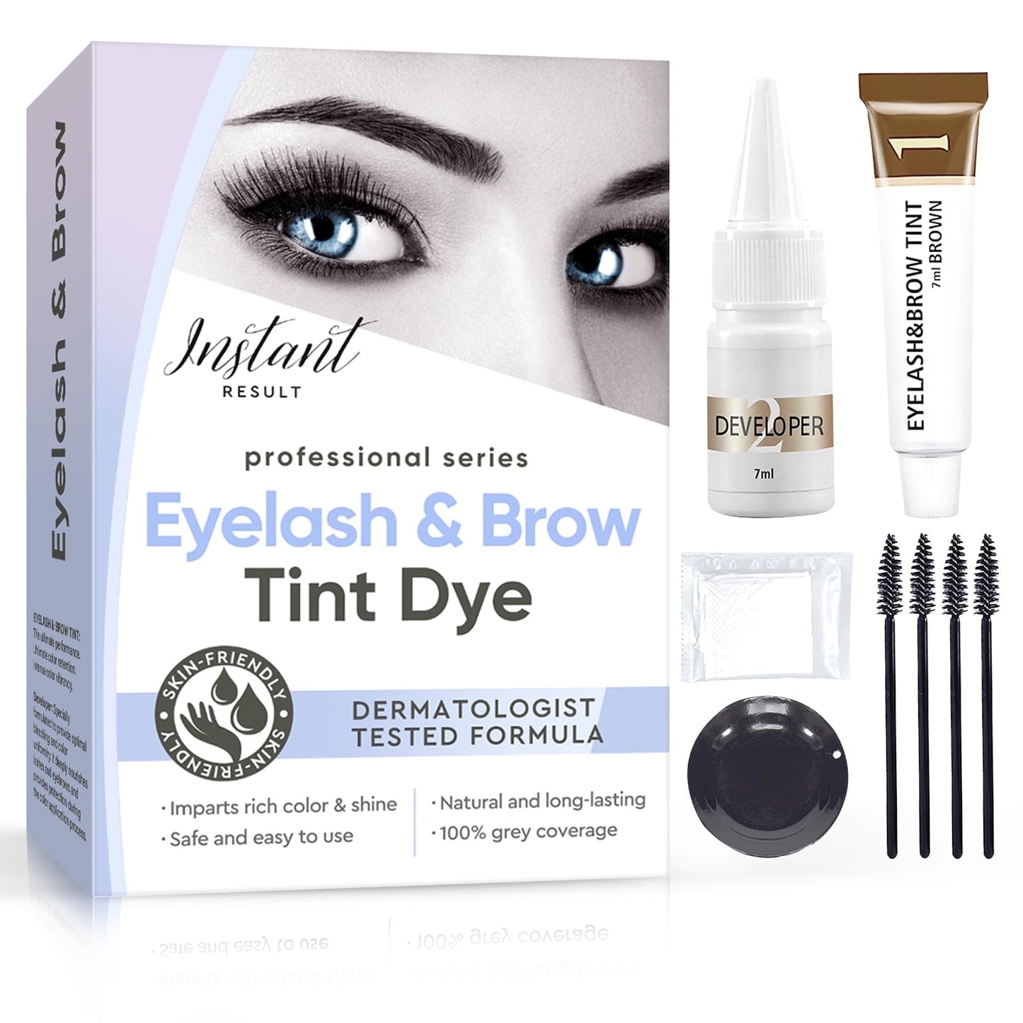 2-In-1 Eyelash & Eyebrow Tint Kit | Professional Light Brown Color