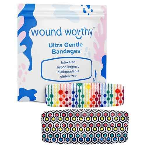Sensitive Skin Bandages - 2"x4" Prismatic Silicone Foam Dressing - As Seen on Shark Tank - Non-Stick & Hurt-Free Pad for Sensitive Skin - Large & Small Breathable Bandaids (24 pcs.) by Wound Worthy