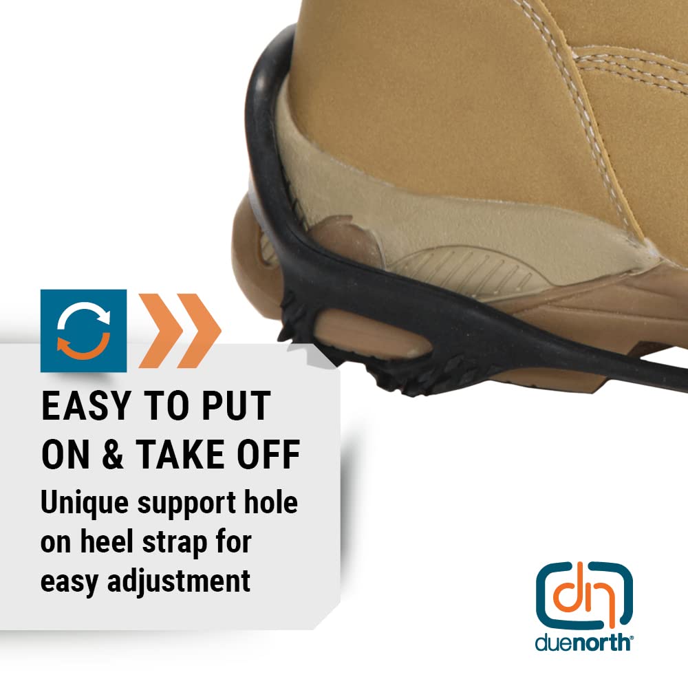 Due North Everyday Pro Traction Aids for Running and Walking on Ice and Snow - Ice Cleat Winter Spikes for Men & Women