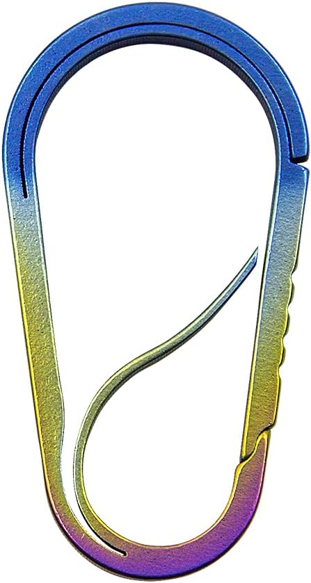 TiTo Titanium Quick Release Carabiner Lightweight Keychain with Bottle Opener Key Clip for Sport Outdoor Hiking and Camping
