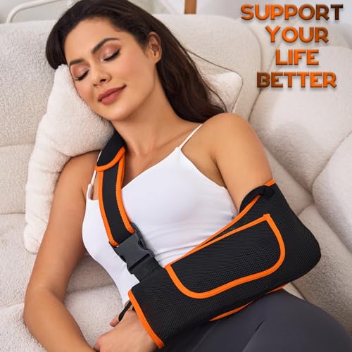Arm Sling for Women&Men with Enhanced Size Adjustable Sling for Arm Support, Elbow Wrist Left Right Arm Sling with Buckle Design (M)