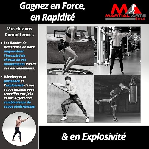 Black Boxing Resistance Bands for MMA Training 150lb Full Body Workout