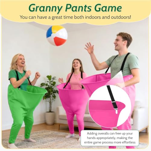 Outdoor Granny Pants Yard Game Set with 2 Pairs, Bouncy Balls & Pump - Yellow & Blue / 2
