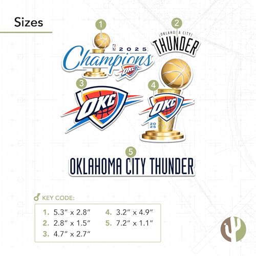 Oklahoma City Thunder Vinyl Sticker Decal for Cups & Laptops - Desert Cactus
