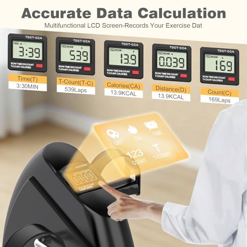 Mini Exercise Bike with LCD Display - Portable Under Desk Pedal Exerciser, Black