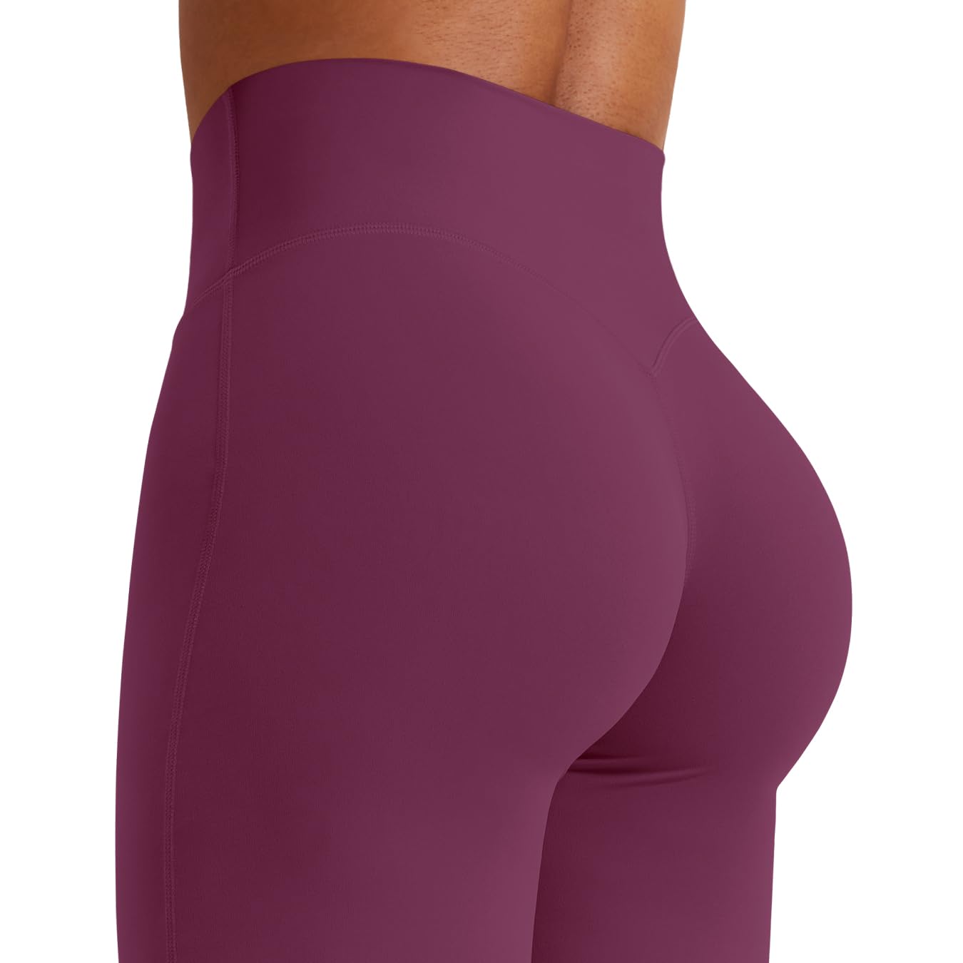 YEOREO Workout Leggings Womens No Front Seam Straight Leggings 29" High Waist Buttery Eddiy Gym Yoga Pants Black Cherry S