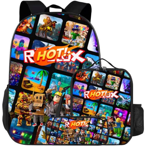 Game Style Backpack 3-Piece Set Lightweight Travel & Sports Daypack