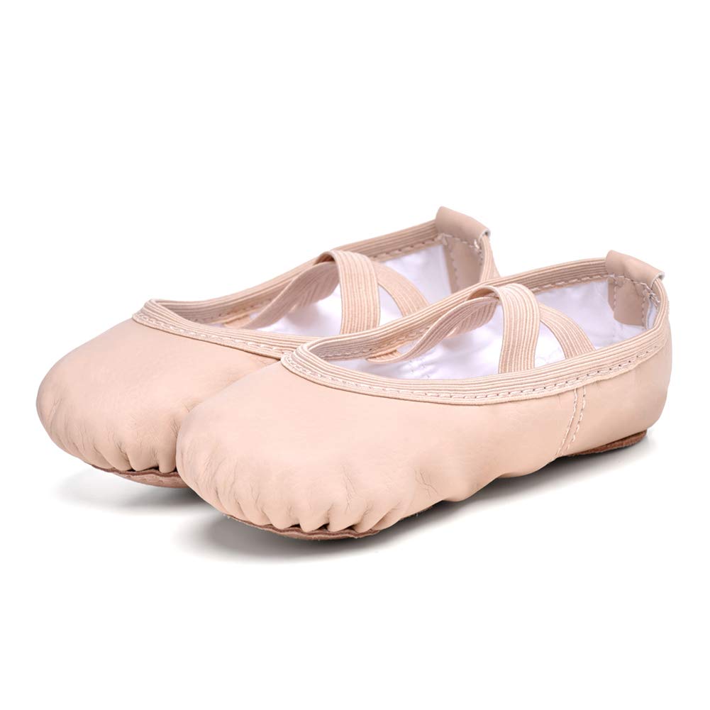 Stelle Ballet Shoes for Girls Toddler Ballet Slippers Soft Leather Boys Dance Shoes for Toddler/Little Kid/Big Kid(Ballet Pink, 12ML)