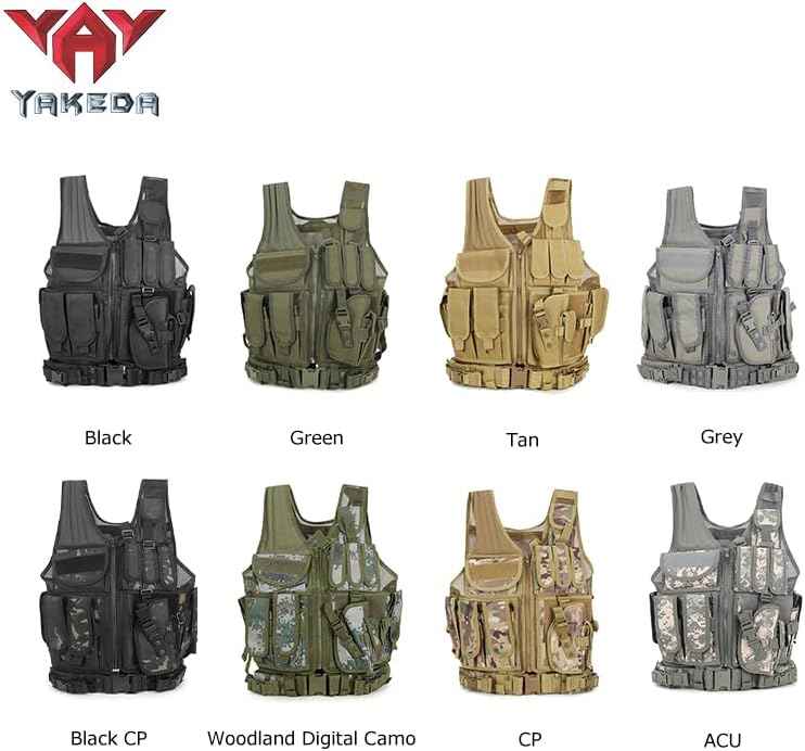 YAKEDA Tactical Vest for Adults - Ultra-Light, Breathable Airsoft Training Gear