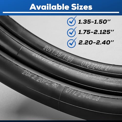 20 Inch Bike Inner Tube 2 Pack - Butyl Rubber, Schrader Valve 32mm, Fits 1.35-1.5 Tires