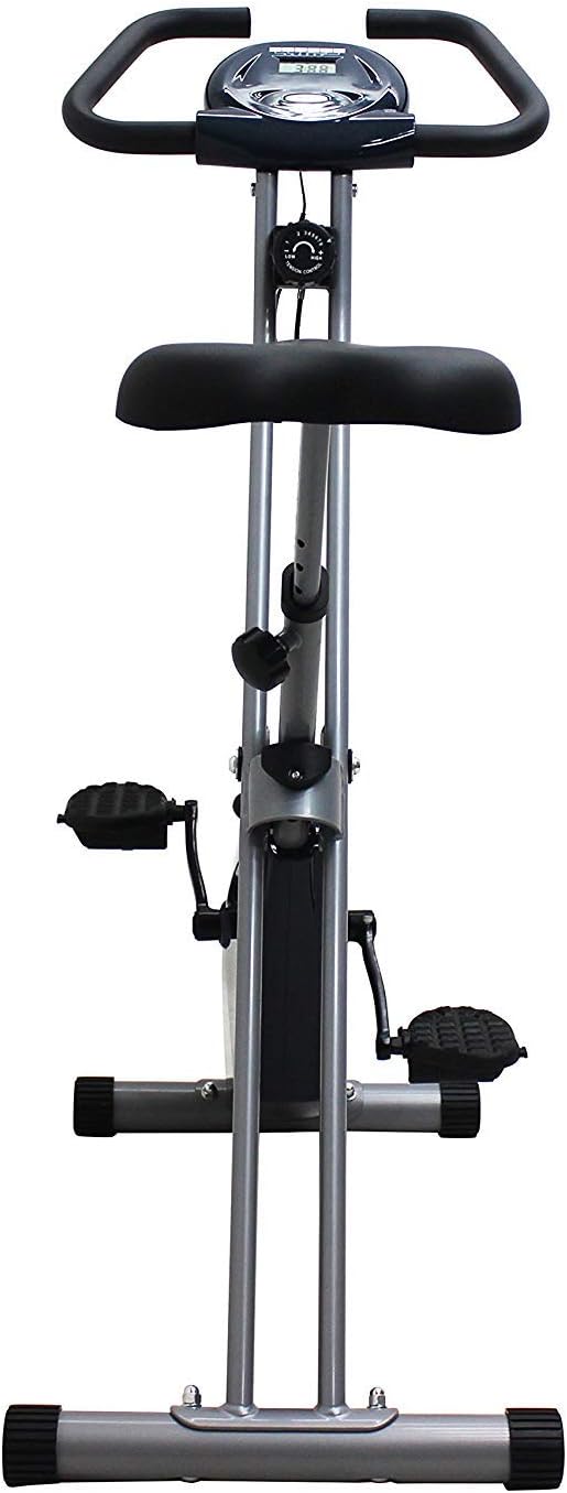 iLIVING USA Folding Upright The X-Bike with Calorie Counter, Grey