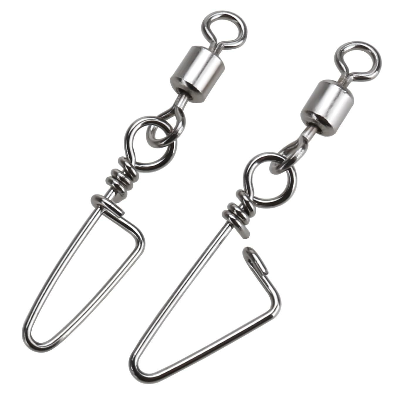 110PCS Stainless Steel Barrel Snap Swivel Fishing Accessories, Premium Fishing Gear Equipment with Ball Bearing Swivels Snaps Connector for Quick Connect Fishing Lures