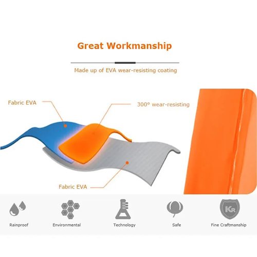 BlueField Unisex Reflective Outdoor Backpack Raincoat Rain Cover One-Piece Rain Poncho Cape Jacket for Hiking Camping Cycling (Orange, XL)