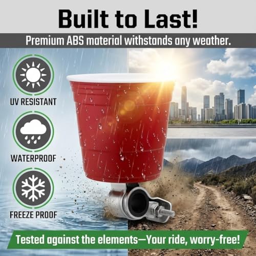 Red - Bike Water Bottle Holder for Bikes & Scooters, Handlebar Clamp