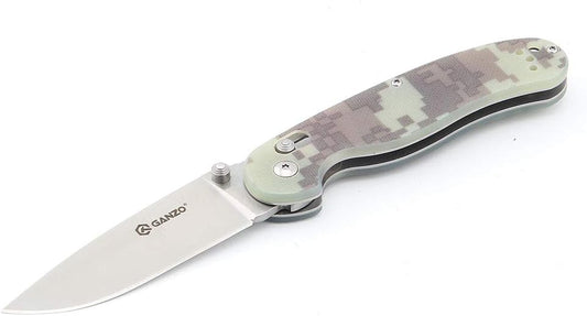 Ganzo G727M-CA Folding Pocket Knife 440C Stinless Steel Blade G10 Handle Camping Hunting Fishing Camping Outdoor EDC Knife (Camouflage)