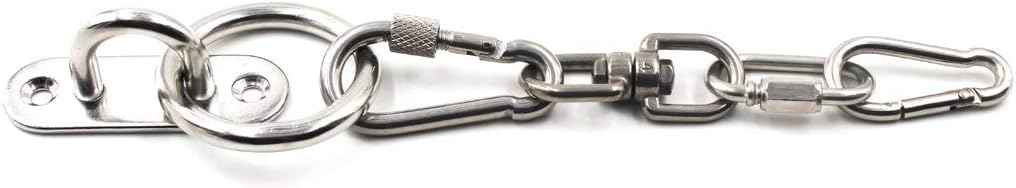 304 Stainless Steel Spring Snap Key Chain Clip Hook Screw Gate Buckle with Screw Gate Lock for Home,Outdoor Camping,Hiking Fishing,Traveling,Backpack