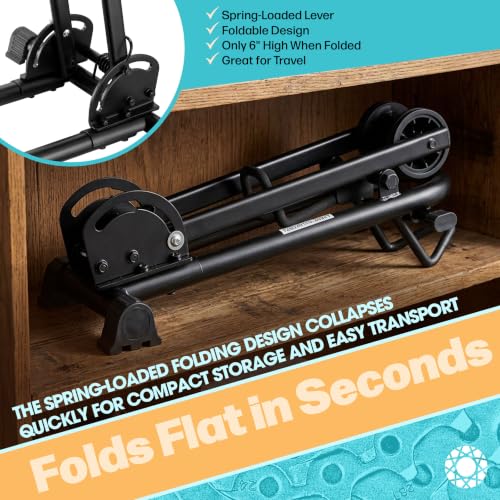 Bike Floor Stand with Rubber Feet for 20-29 Inch Bikes, Foldable & Stable