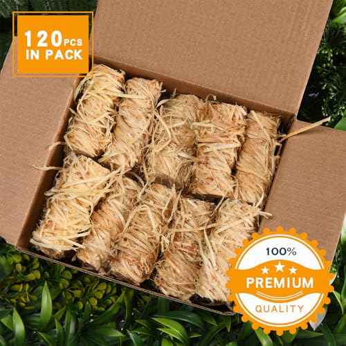 Fire Starter -120 Pcs Fire Starters for Campfires, Fireplace, Grill, Wood & Pellet Stove, Fire Pit, BBQ, Survival, ooni Pizza Ovens, Water Resistant & Odorless Safe- Camping Accessories