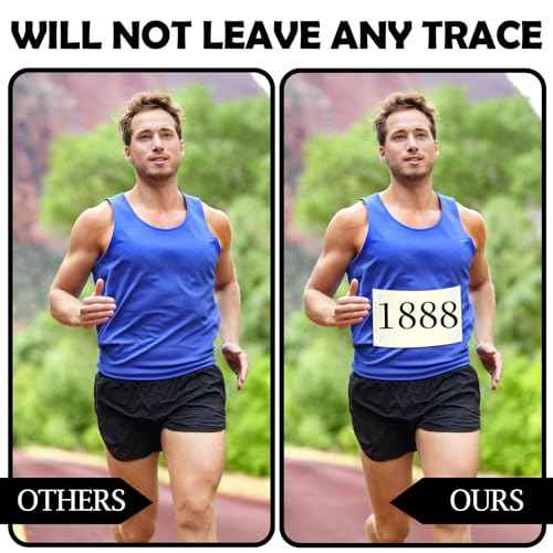 Clear Running Bib Clips Race Number Buckle Fixing System Triathlon Race Bib Holder Running Fixing Clips Field Events Fastener Holder for Runners Marathon, Skating, Track