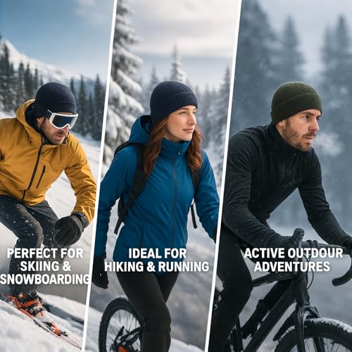 Oversize XXL Winter Beanie Knit Hat for Men - Daily Knit Ribbed Cap - Warm Toboggan Skull Caps for Cold Weather