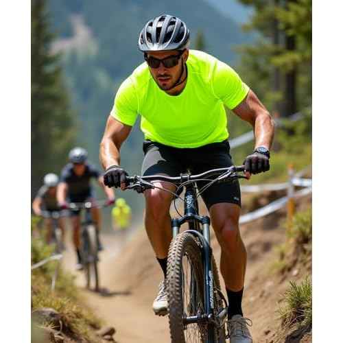 Mens Running Shirt Quick Dry Fit Short Sleeve Performance T-Shirt Moisture Wicking Ourdoor Active Wear Reflective