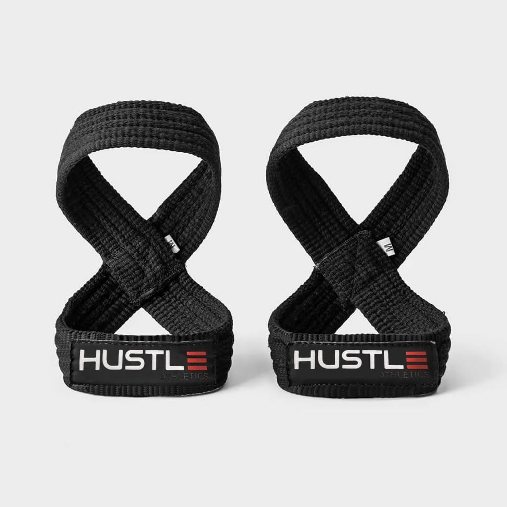 Figure 8 Lifting Straps - Weightlifting Strap Set for Advanced Wrist Support - Exercise Accessories and Gym Workout Equipment for Men and Women to Eliminate Grip Fatigue - Weight Lifting Straps (Black, Medium)