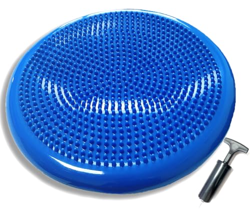 Wobble Cushion Balance Disc with Pump - Non-Toxic Anti-Slip Seat for Focus & Core Exercise