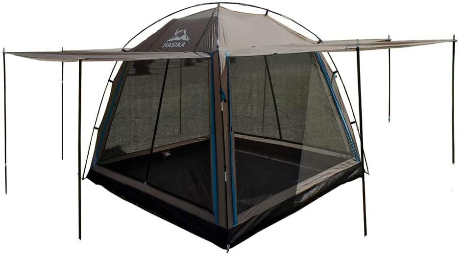 4-Season Hasika Camping Tent with Floor - 8x8ft Large Mesh Shelter for Outdoors