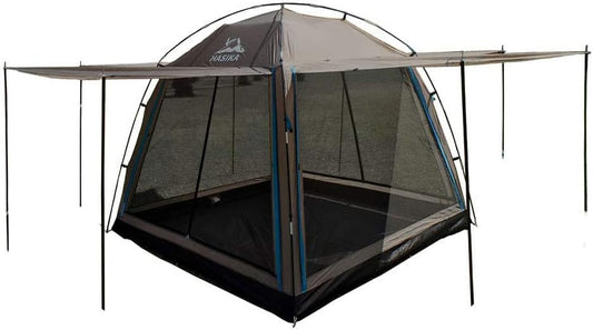 4-Season Hasika Camping Tent with Floor - 8x8ft Large Mesh Shelter for Outdoors