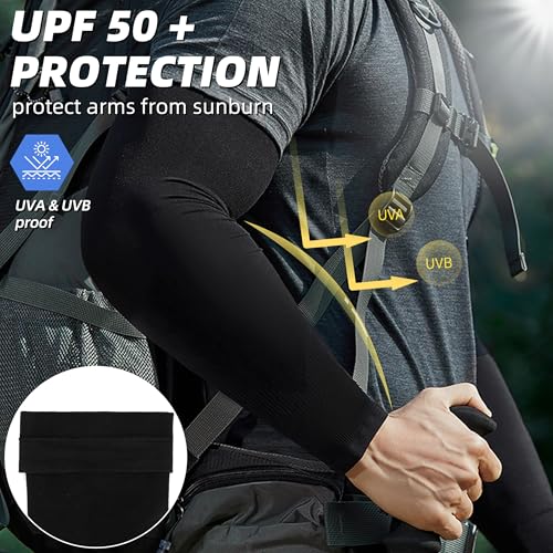 UV Sun Protection Arm Sleeves Set with 4 Colors - UPF 50+ Cooling Compression for Men Women Teens