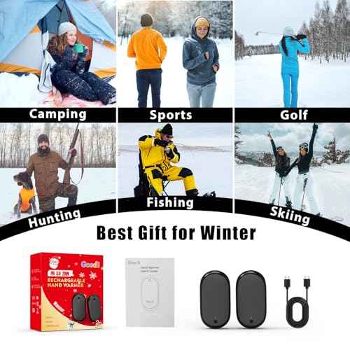 AI Hand Warmers Rechargeable 2 Pack, 12000mAh Electric Hand Warmers, AI Smart Chips 20Hrs Long Safe Heat, PD 3.0 20W, Portable Pocket Heater Gifts for Christmas, Outdoor