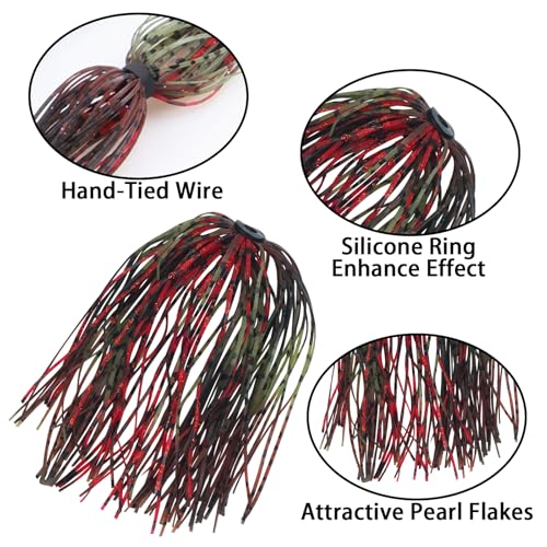 Silicone Fishing Jig Skirt Set for Bass & Walleye Lures - 18 Bundles