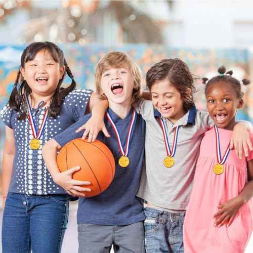 40 Pieces Plastic Gold Winner Award Medals Bulk for Sports, Games Competitions, Party Favors and Decorations