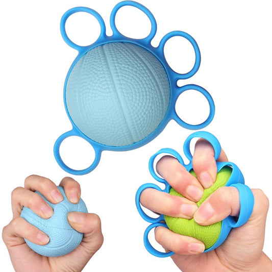Finger Exercise Ball, Grip Ball Hand Therapy Squeeze Relief Stress Ball Strengthener, Hand Grip Strength Trainer for Exercise and Physical Therapy (Blue)
