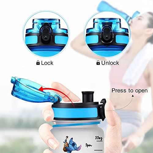 34HD Blue Replacement Lid and White Filter 32OZ Water Bottle, Leakproof with Silicone Sealing Ring, Lids Covers for 3.54in Diameter Water Bottle Christmas Gift
