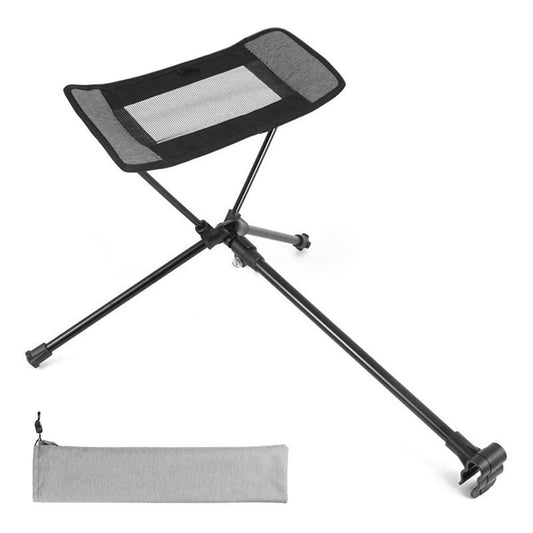Universal Folding Camping Chair Foot Rest Ottoman Portable Recliner Lazy Retractable Footstool Leg Rest Chair for Hiking Fishing Beach (Gray)