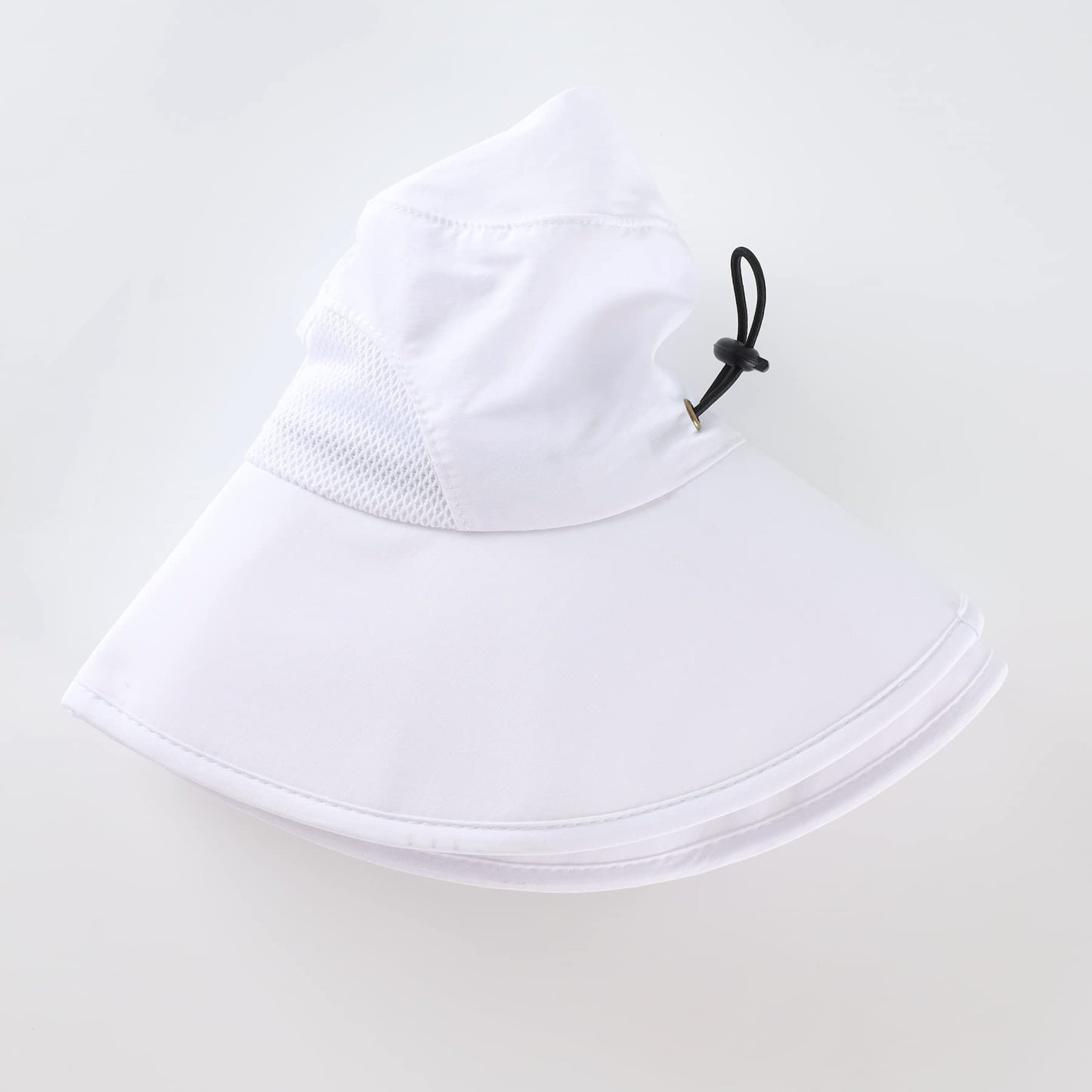 Home Prefer UPF50+ Mens Sun Hat Wide Brim Fishing Hat Airy Mesh UV Protection Portable Bucket Sun Hat White