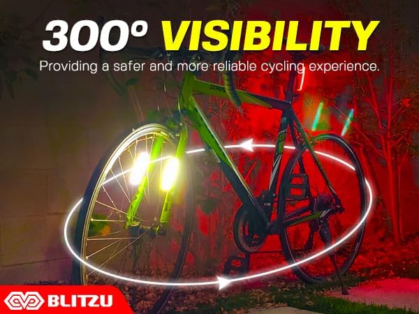 BLITZU Cyborg 168H Bike Headlight or 168T Tail Light USB Rechargeable LED Rear Bicycle Lights Set Front Back Night Riding, Cycling Safety Reflector Accessories