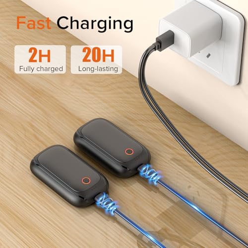 2 Pack Hand Warmers Rechargeable, Magnetic Electric Hand Warmers, 12H Max Heating Time Pocket Hand Warmers Gifts for Women Men